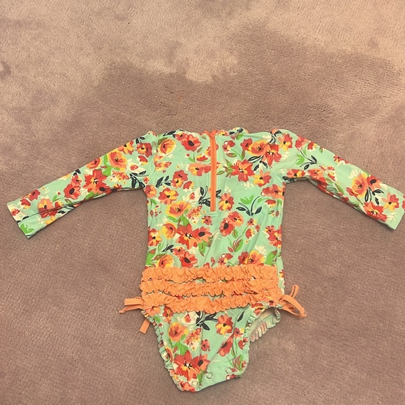 Ruffle Butts snap bottom rashguard baby swimsuit size 18-24 months EUC - Picture 2 of 2